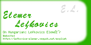 elemer lefkovics business card